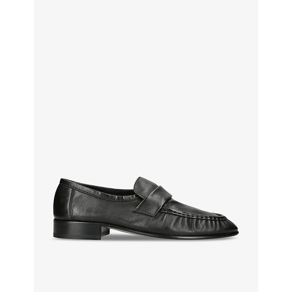 The Row Gathered leather loafers