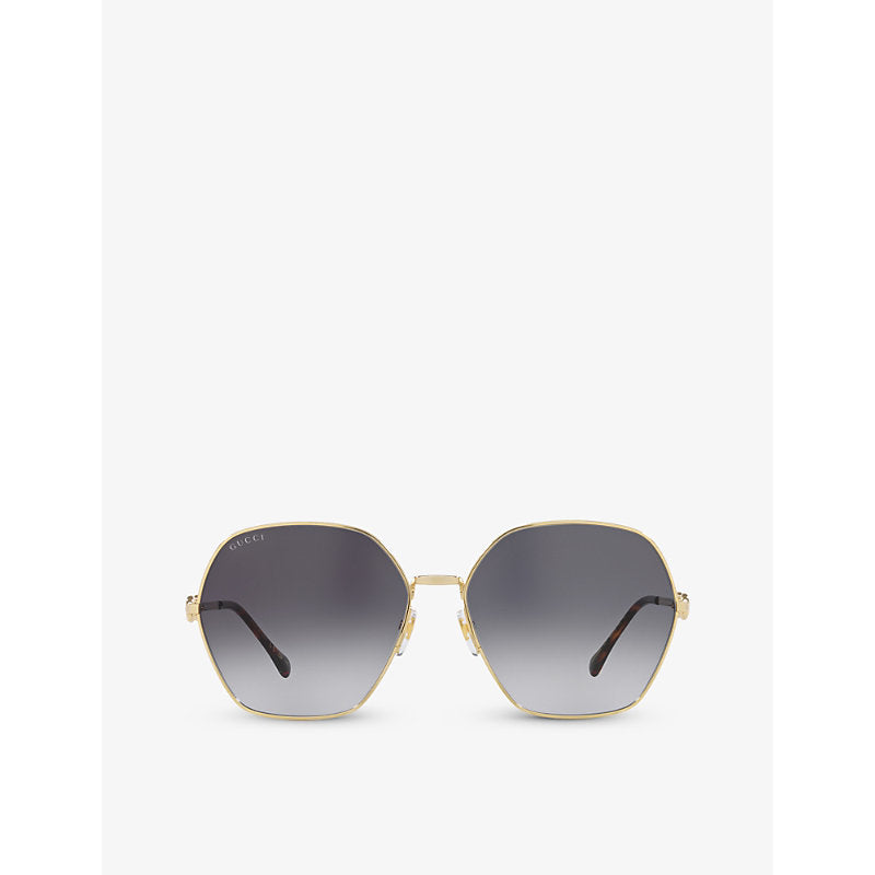 Gucci GG1335S rectangle-frame metal sunglasses