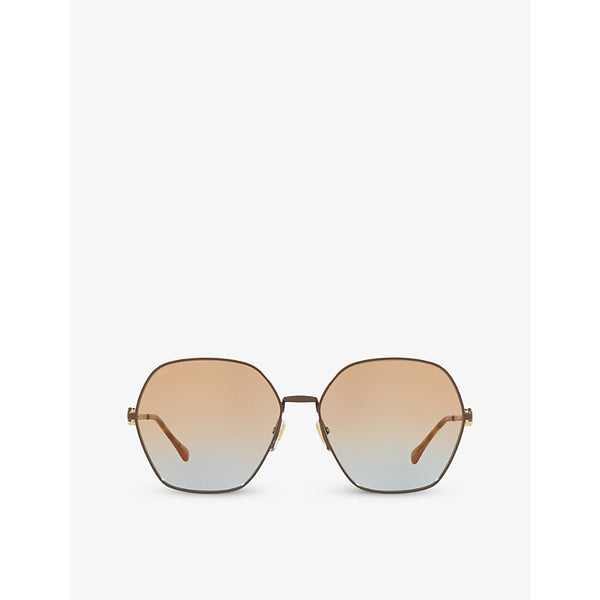 Gucci GG1335S rectangle-frame metal sunglasses