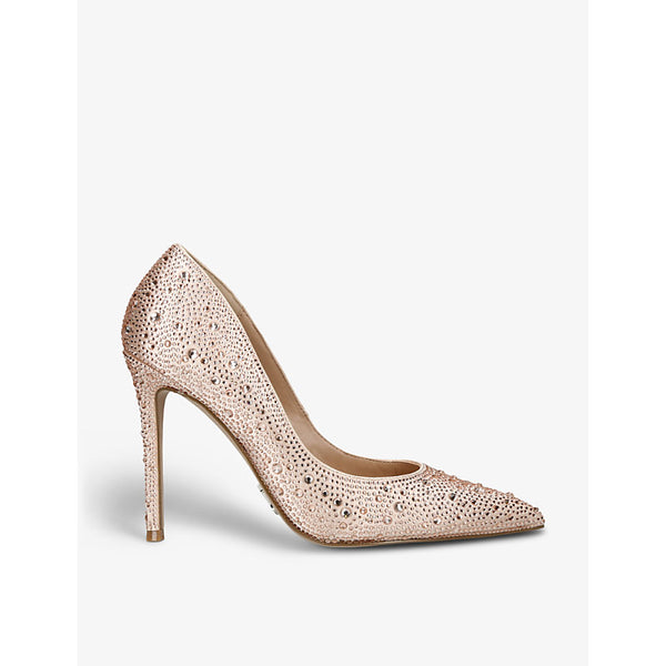  Steve Madden Evelyn rhinestone-embellished woven heeled court shoes