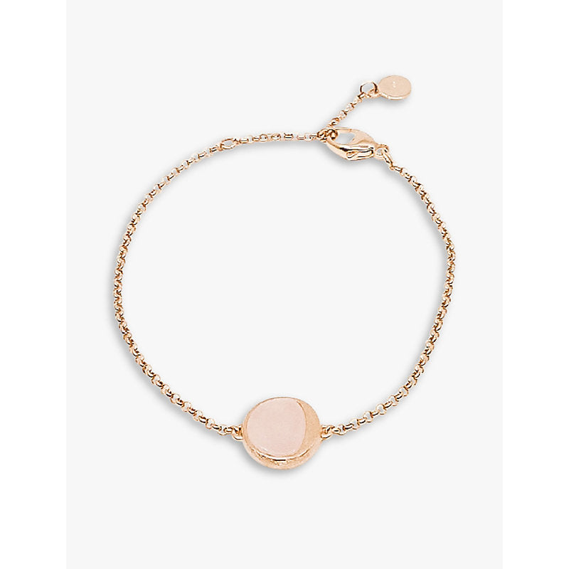 La Maison Couture Niin Luna 18ct rose gold-plated sterling-silver and rose quartz pendant bracelet