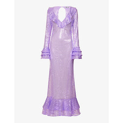 Amy Lynn Semi-sheer rhinestone-embellished woven maxi dress | AMY LYNN