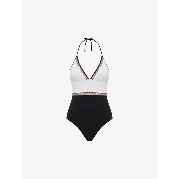 Reiss Ray colourblock stretch-jersey swimsuit