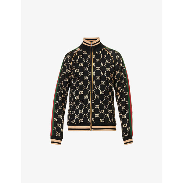 Gucci Monogram side-stripe cotton-jersey jacket