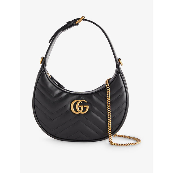 Gucci Half Moon Marmont mini leather shoulder bag