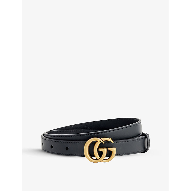  Gucci Logo-buckle small leather belt