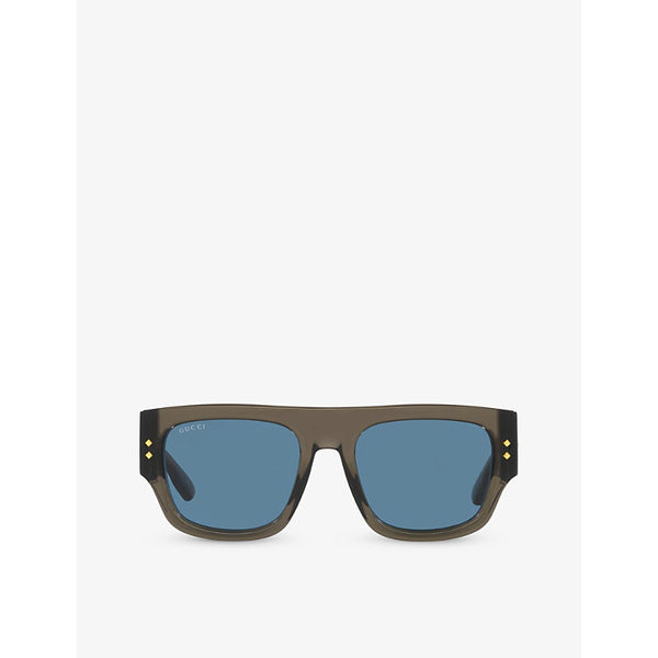 Gucci GC002018 GG1262S rectangle-frame acetate sunglasses | LYBSTORE