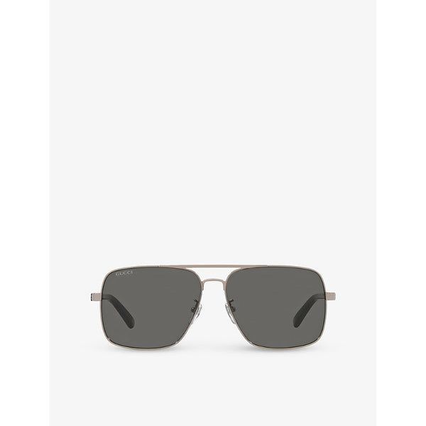  Gucci GC002048 GG1289S rectangle-frame metal sunglasses