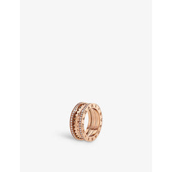 Bvlgari B.zero1 18ct rose-gold and 0.57ct pavé diamond band ring