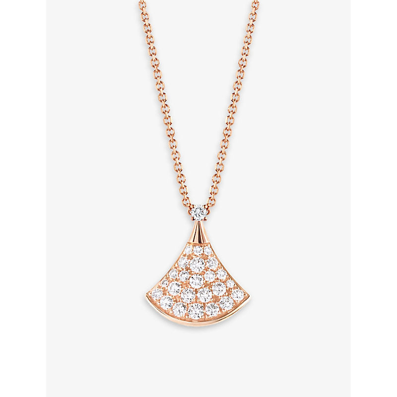 Bvlgari Divas'Dream 18ct rose-gold and 0.47ct brilliant-cut diamond necklace