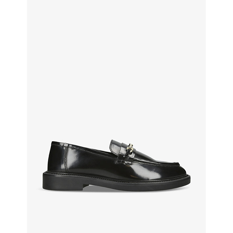  Steve Madden Huddles horsebit-embellished flat leather loafers