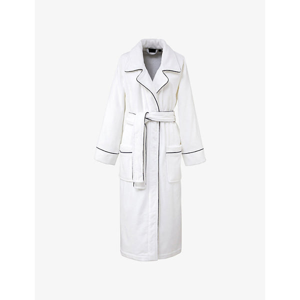 Ralph Lauren Home Piped-trim belted-waist cotton bath robe