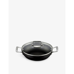 Le Creuset Toughened Non-Stick shalllow aluminium casserole dish with glass lid 24cm