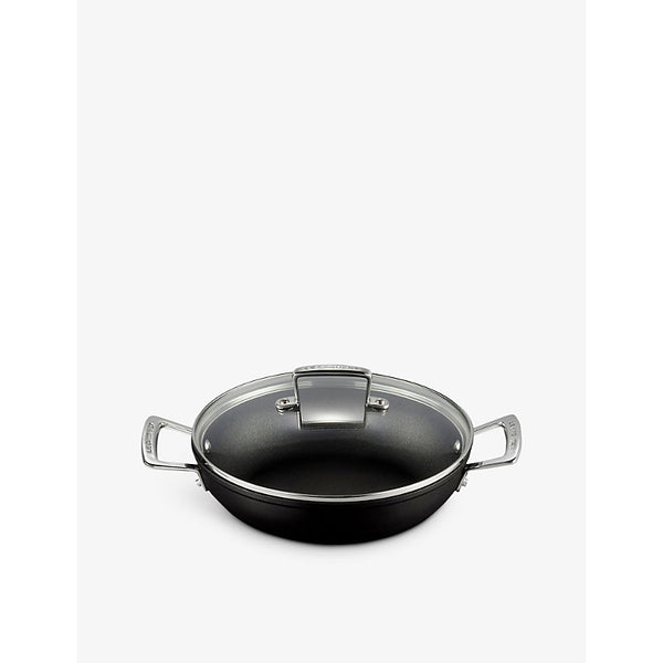 Le Creuset Toughened Non-Stick shalllow aluminium casserole dish with glass lid 24cm