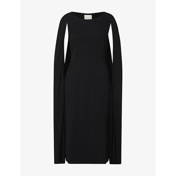 Malina Norah cape-overlay woven midi dress | MALINA