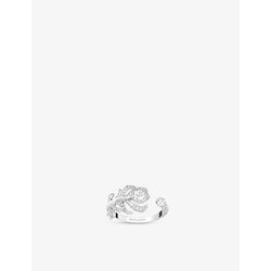 Boucheron Plume de Paon XS 18ct white-gold, 0.42ct round-brilliant and 0.18ct rose-cut diamond ring