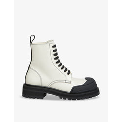 Marni Contrast-stitched chunky-sole leather ankle boots