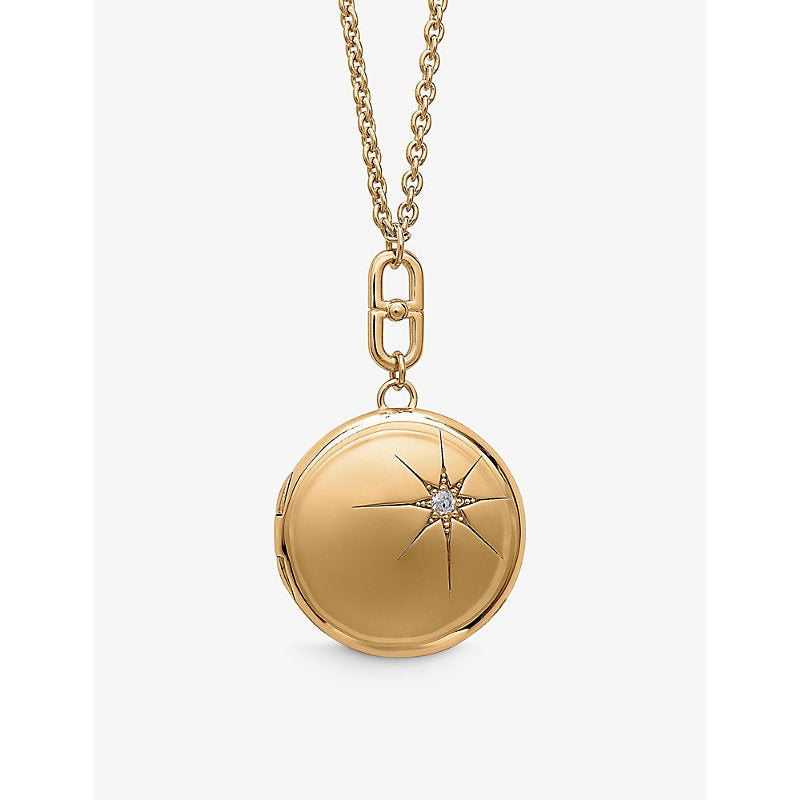  Rachel Jackson Stellar 22ct yellow gold-plated sterling-silver locket pendant necklace