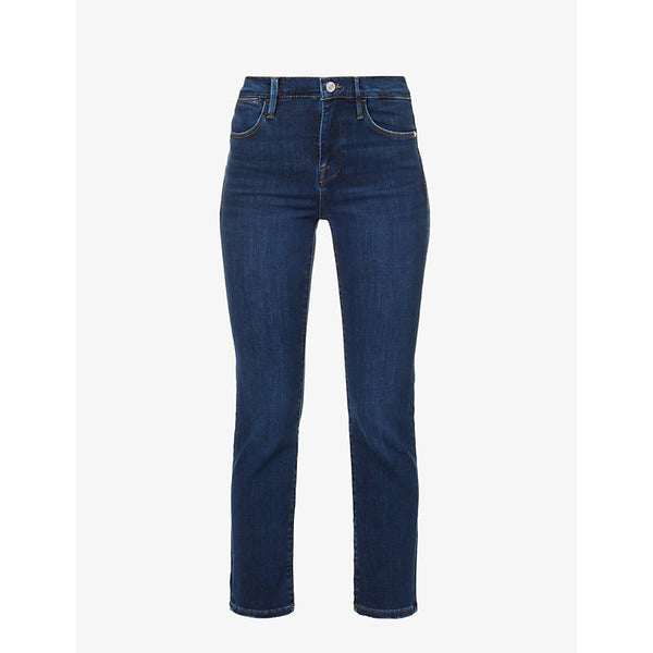  Frame Le High Straight slip-pocket high-rise straight-leg stretch-denim jeans