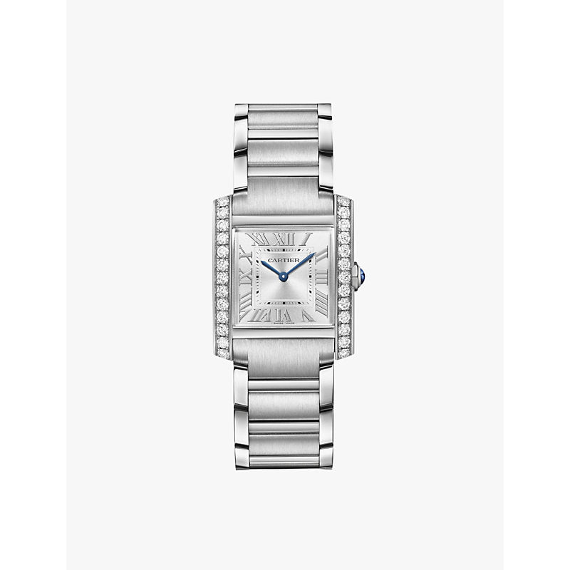 Cartier CRW4TA0021 Tank Francaise medium stainless-steel and 1.09ct diamond quartz watch