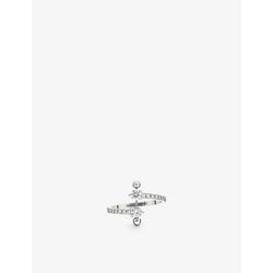 Delfina Delettrez Two in One Contrariè Pavè 18ct white-gold and 0.6ct diamond ring