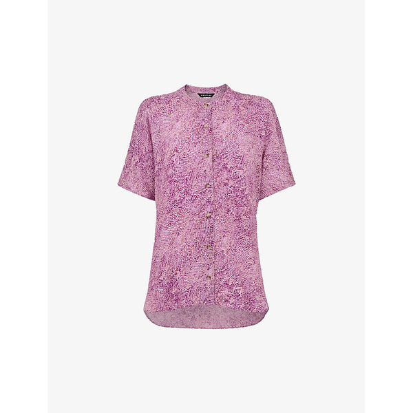 Whistles Maisie graphic-print short-sleeve woven top