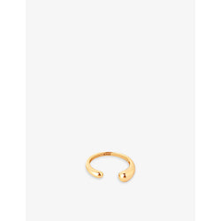 Astrid & Miyu Molten 18ct yellow gold-plated recycled sterling-silver open ring