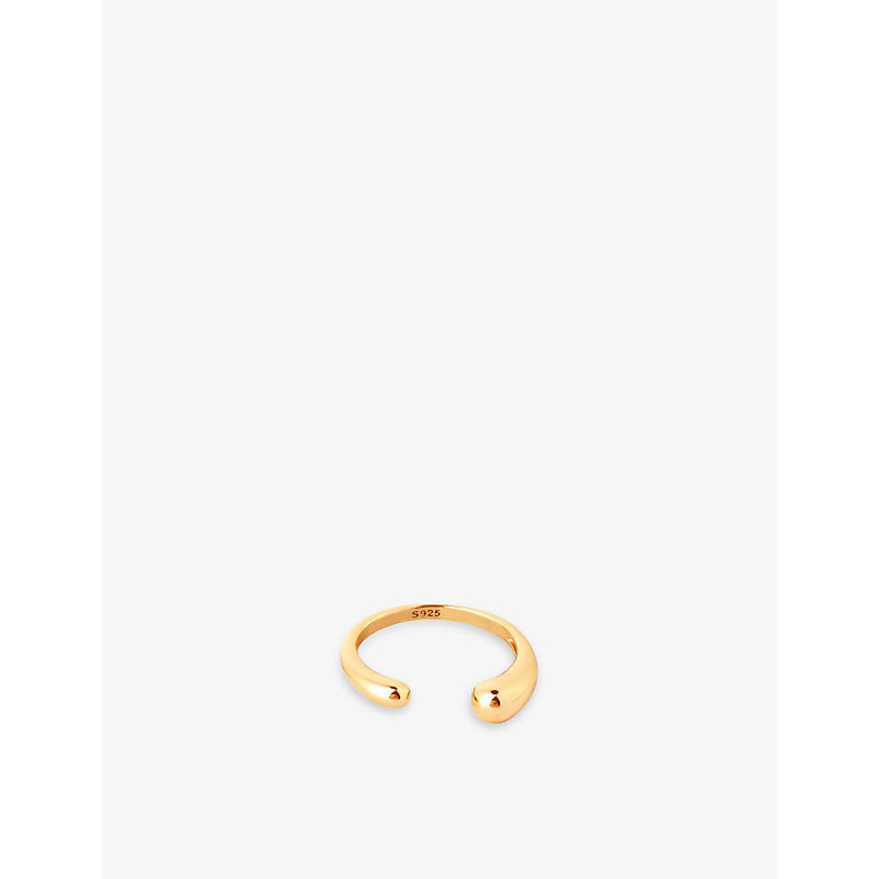 Astrid & Miyu Molten 18ct yellow gold-plated recycled sterling-silver open ring