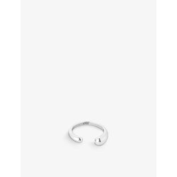 Astrid & Miyu Molten rhodium-plated recycled sterling-silver open ring