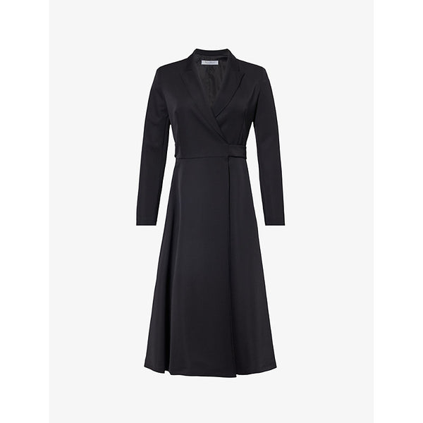 Max Mara Diorama peak-lapel wool-blend midi dress