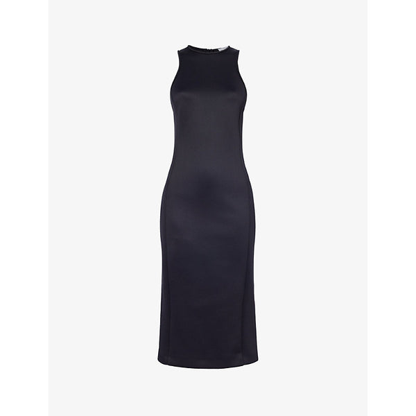 Max Mara Vetta split-hem woven midi dress