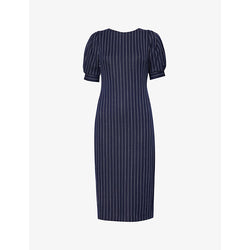 Max Mara Tunica pinstriped cotton-blend midi dress | MAX MARA