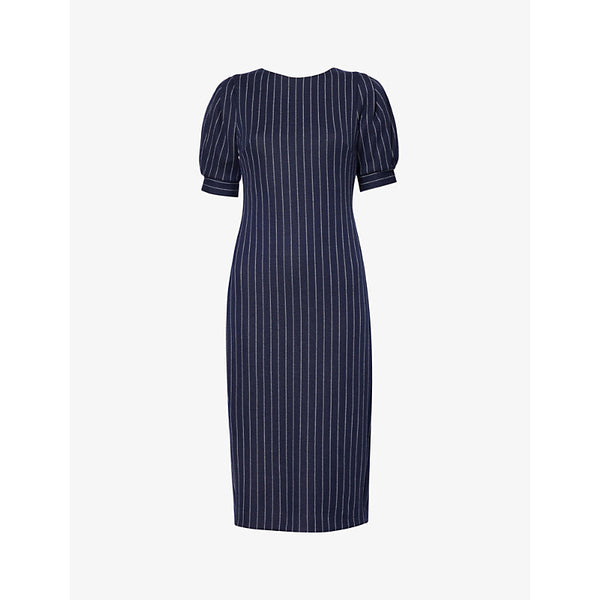 Max Mara Tunica pinstriped cotton-blend midi dress