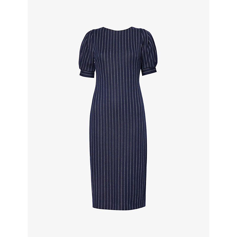 Max Mara Tunica pinstriped cotton-blend midi dress | MAX MARA