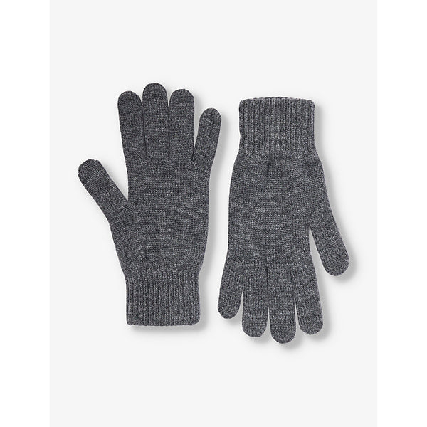 Johnstons Ribbed brushed-texture cashmere gloves