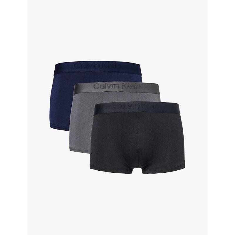  Calvin Klein Elasticated-waistband pack of three stretch-jersey trunks