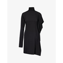 Sportmax Circolo asymmetric stretch-silk midi dress | SPORTMAX