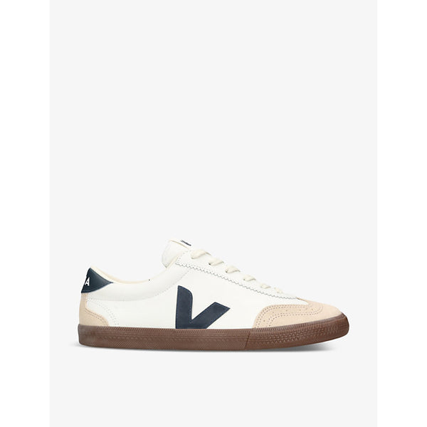 Veja Men's Volley logo-embroidered leather low-top trainers