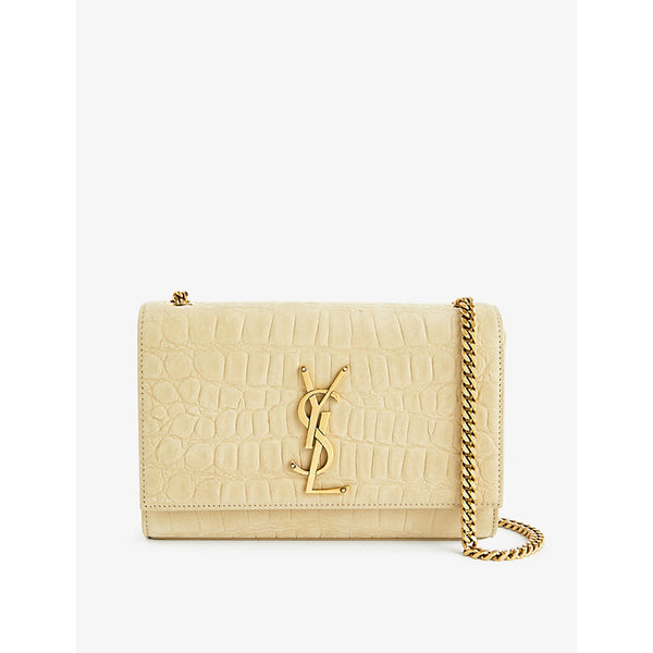 Saint Laurent Kate croc-embossed leather wallet-on-chain | SAINT LAURENT