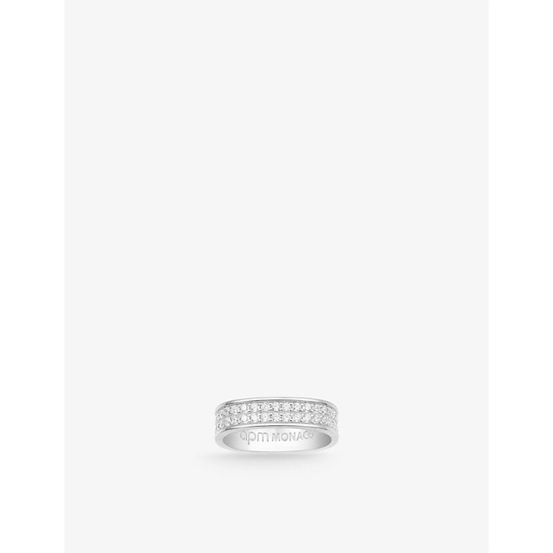 Apm Monaco Chunky sterling-silver and zirconia ring