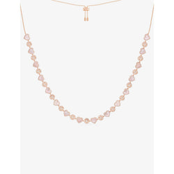  Apm Monaco Heart rose alloy, cubic zirconia and pink nacre pendant necklace