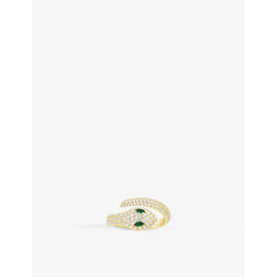  Apm Monaco Serpent 18ct yellow gold-plated metal and cubic zirconia ring