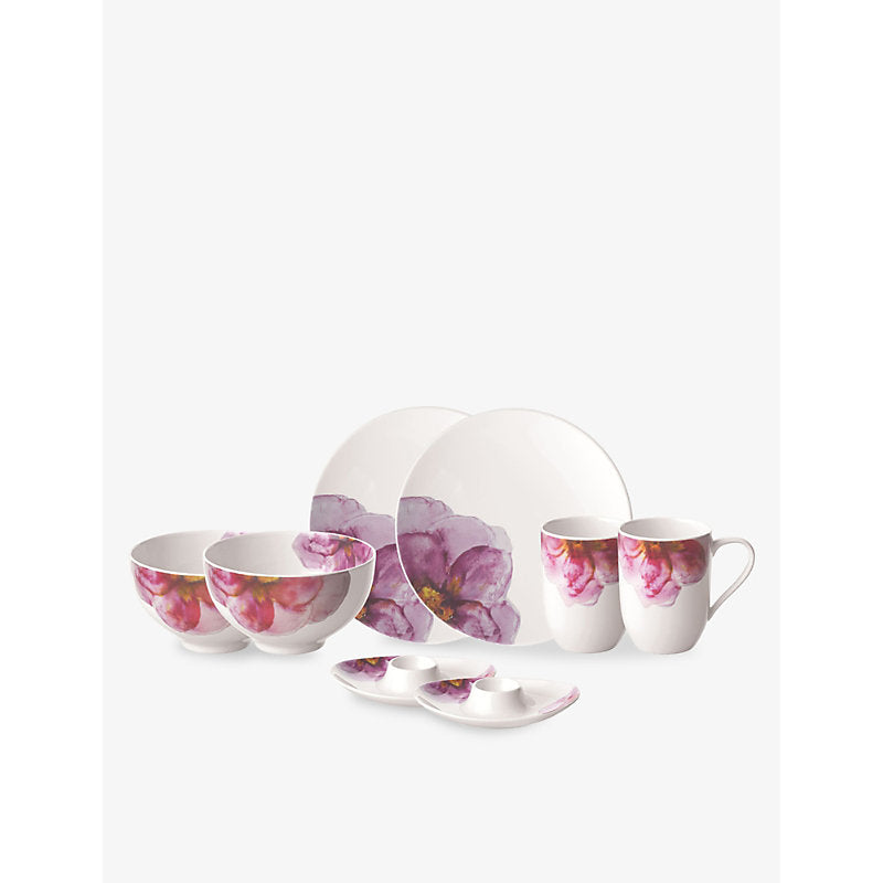 Villeroy & Boch Rose Garden porcelain breakfast set of eight