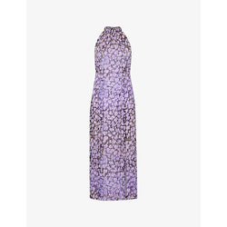 Whistles Floral metallic-print woven midi dress | WHISTLES