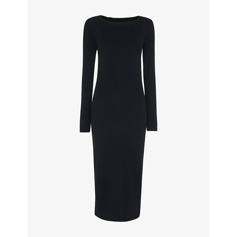 Whistles Twist open-back knitted midi dress | WHISTLES