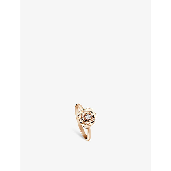 Piaget Rose 18ct rose-gold and 0.06ct brilliant-cut diamond ring