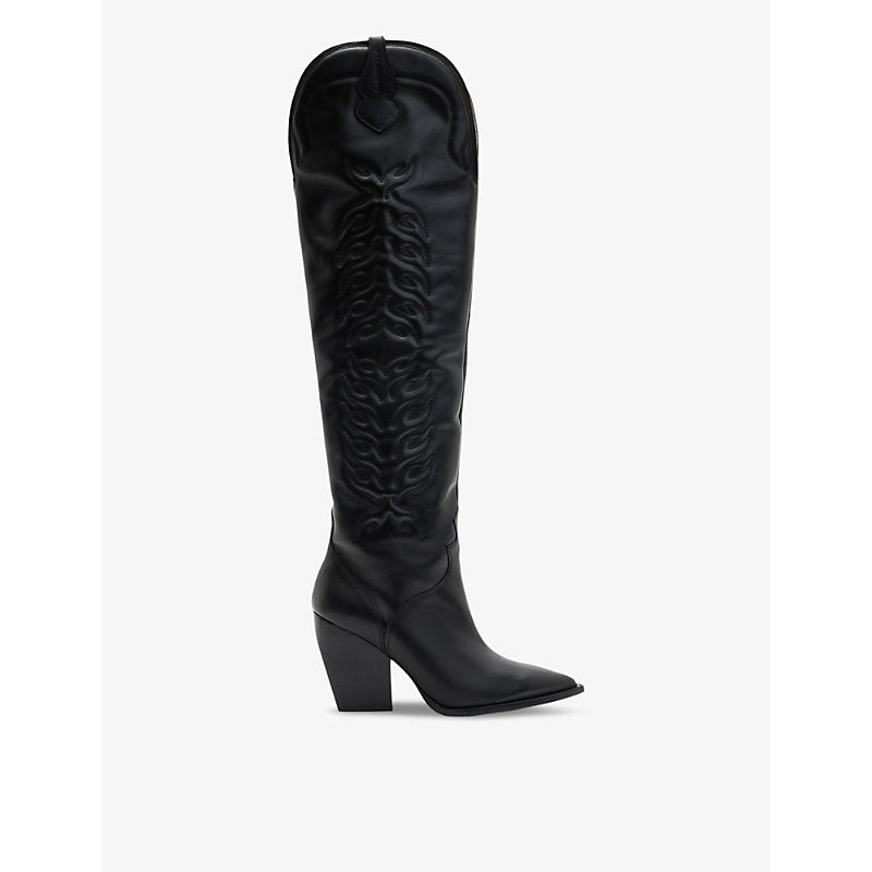 Allsaints Roxanne Western leather knee-high boots | Allsaints