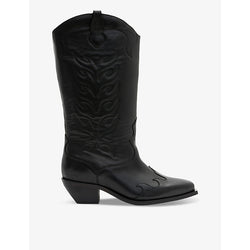 Allsaints Dolly embroidered-stitch leather Western boots