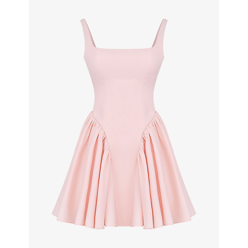 House Of Cb Florianne bow-embellished cotton and lyocell mini dress