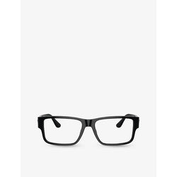 Versace VE3342 branded rectangular-frame plastic glasses | LYBSTORE